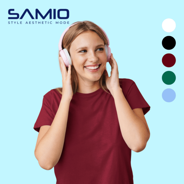 Plain maroon women's cotton t-shirt mockup